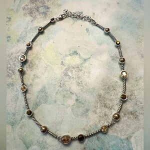 Brighton Monte Carlo Collection Silver Plated Crystal Pearl Necklace